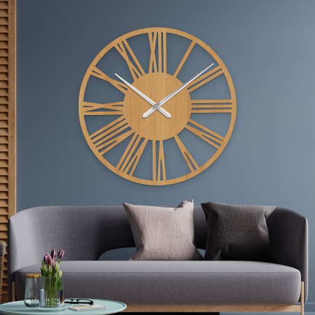 Minimalistische Wanduhr, großer Durchmesser, modernes Wohnaccessoire