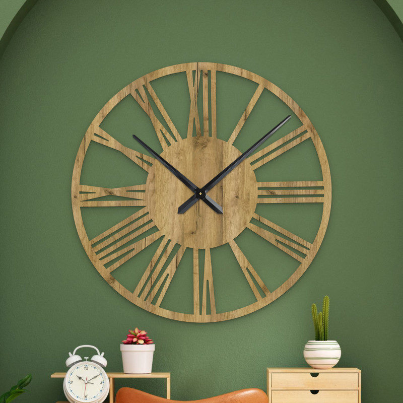 Minimalistische Wanduhr, großer Durchmesser, modernes Wohnaccessoire