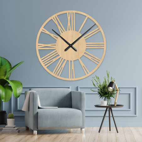 Minimalistische Wanduhr, großer Durchmesser, modernes Wohnaccessoire