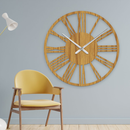 Minimalistische Wanduhr, großer Durchmesser, modernes Wohnaccessoire