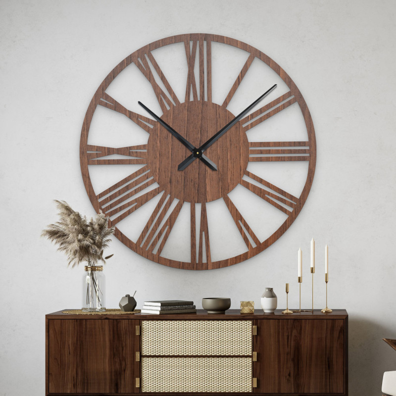 Minimalistische Wanduhr, großer Durchmesser, modernes Wohnaccessoire