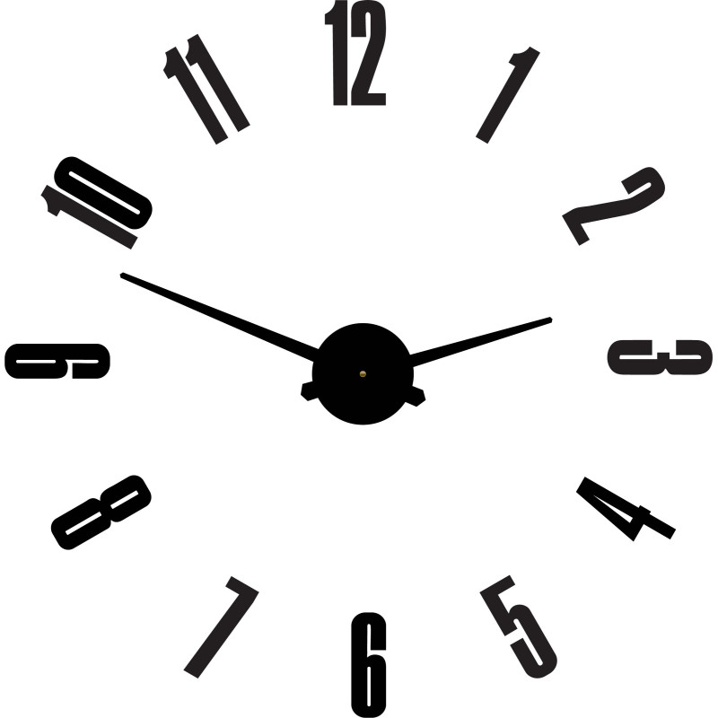 Moderne Klebe-Wanduhr fürs Wohnzimmer