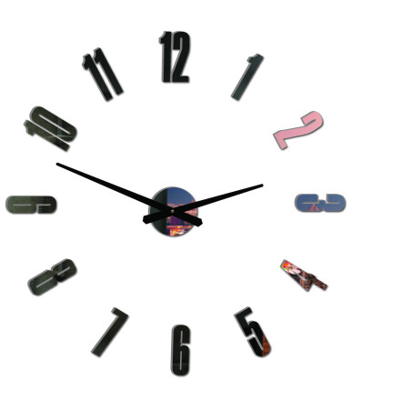 Moderne Klebe-Wanduhr fürs Wohnzimmer