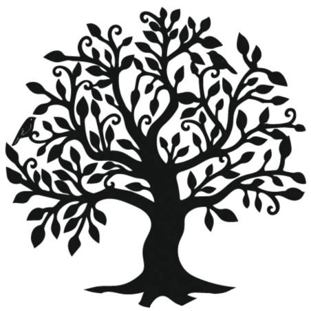 Die hölzerne Wanddekoration in Form eines Lebensbaums symbolisiert Wachstum, Harmonie und die Verbindung zur Natur und schafft s