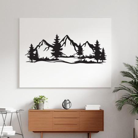 Wanddekoration aus Holz – mächtige Berge und Wald | MAGNA