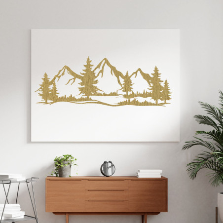 Entdecken Sie einzigartige Wanddekorationen aus Holz, inspiriert von majestätischen Bergen und tiefen Wäldern.