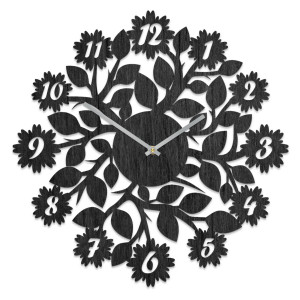 stilvolle Uhr mit Zahlen und Blumen 2