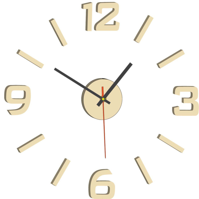 Acryl-3D-Wanduhr – 3D-Effekt, kein Bohren erforderlich