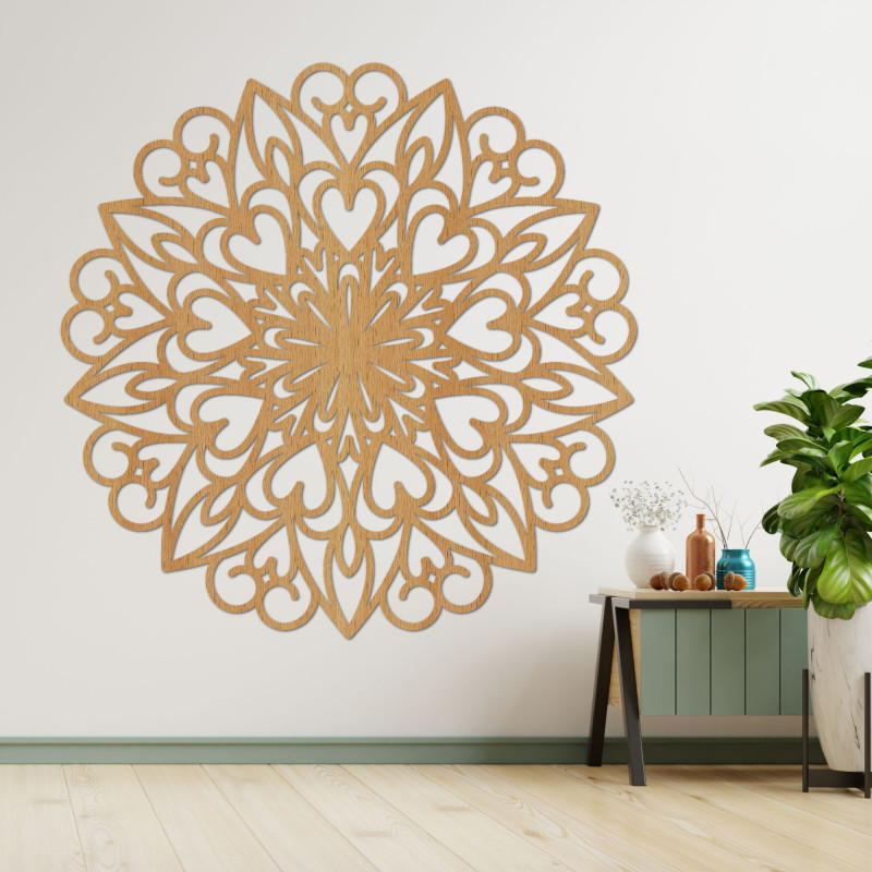 Mandala-Wanddekoration aus Holz