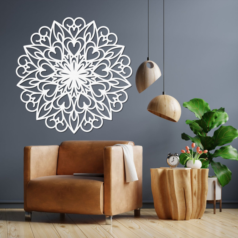 Mandala-Wanddekoration aus Holz