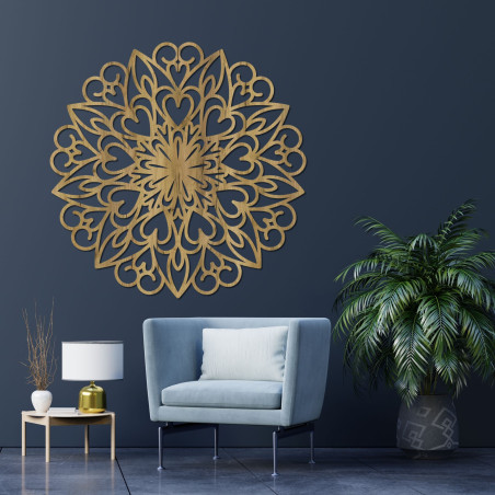 Mandala-Wanddekoration aus Holz
