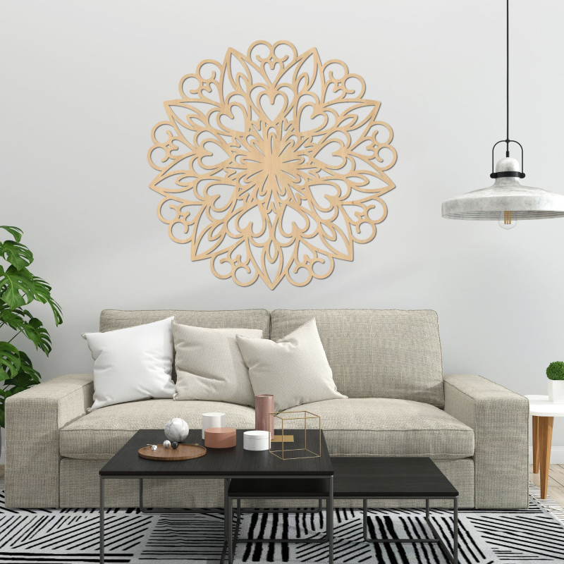 Mandala-Wanddekoration aus Holz