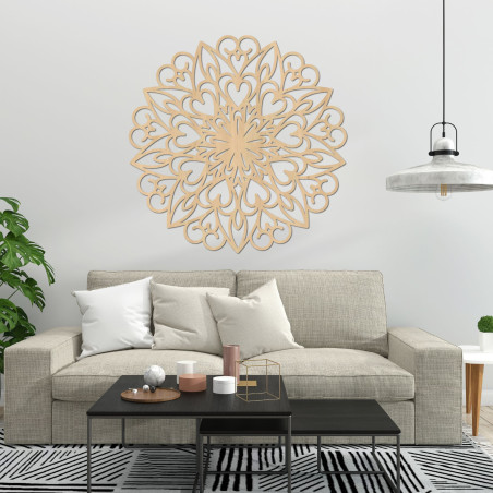 Mandala-Wanddekoration aus Holz