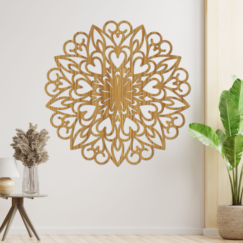 Mandala-Wanddekoration aus Holz