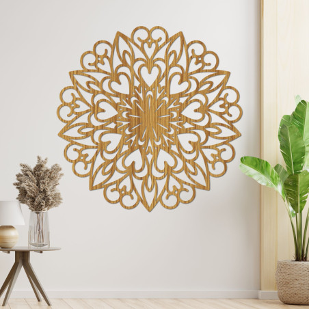 Mandala-Wanddekoration aus Holz
