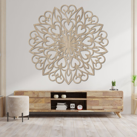 Mandala-Wanddekoration aus Holz