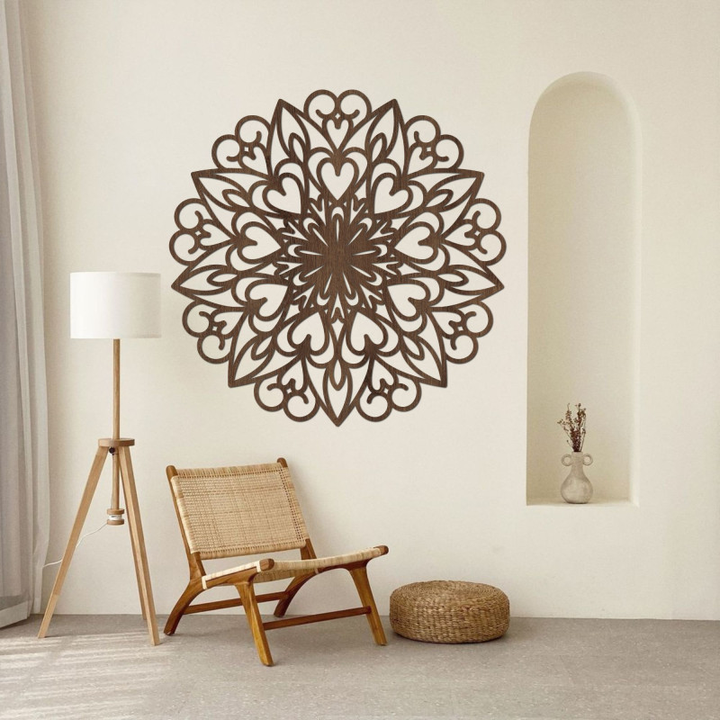 Mandala-Wanddekoration aus Holz