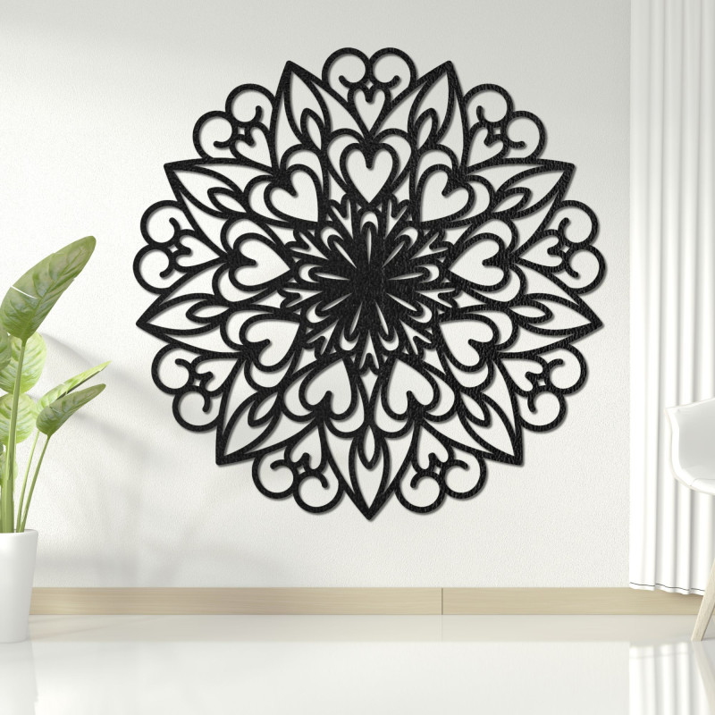 Mandala-Wanddekoration aus Holz