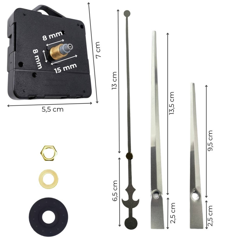 Präzise und leise silberne Zeiger mit Anker und Quarzwerk für den täglichen Gebrauch.