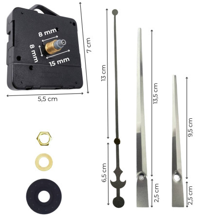 Präzise und leise silberne Zeiger mit Anker und Quarzwerk für den täglichen Gebrauch.