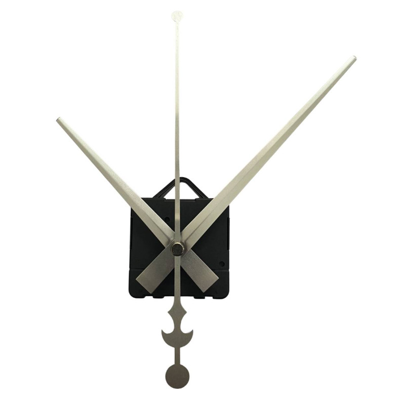 Minimalistische silberne Zeiger aus leichtem Aluminium mit einem ikonischen Ankerdetail für eine stilvolle Wanduhr.