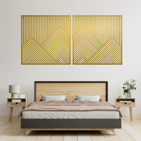 Die Holzverzierung mit Bergmotiven verleiht dem zweiteiligen Set Harmonie und minimalistischen Stil.