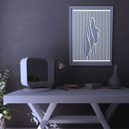 Die minimalistische Silhouette einer Frau in geometrischen Linien verleiht Ihrem Interieur Eleganz, Ruhe und modernes Design.