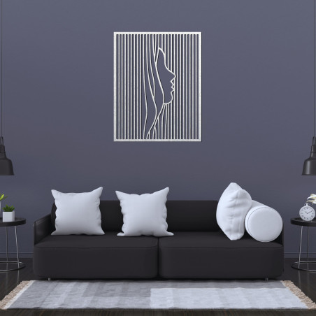 Die minimalistische Silhouette einer Frau in geometrischen Linien verleiht Ihrem Interieur Eleganz, Ruhe und modernes Design.