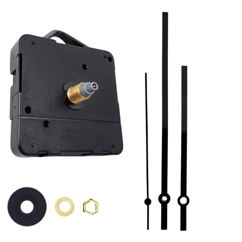 Gerade schwarze Uhrzeiger für moderne DIY- und Dekorationsuhren.