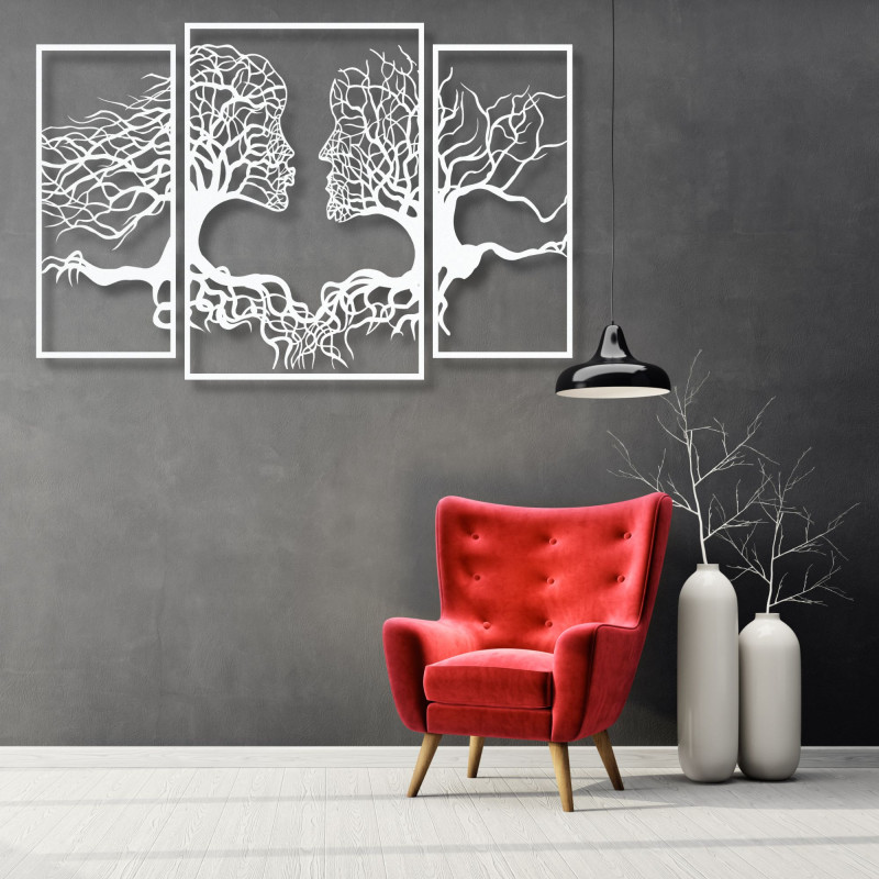 Wandbild aus Holz: Frau und Mann | HERZ