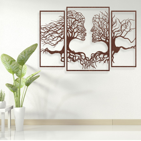 Wandbild aus Holz: Frau und Mann | HERZ