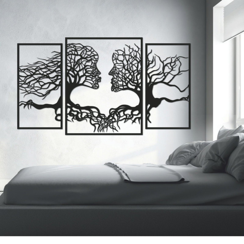 Wandbild aus Holz: Frau und Mann | HERZ