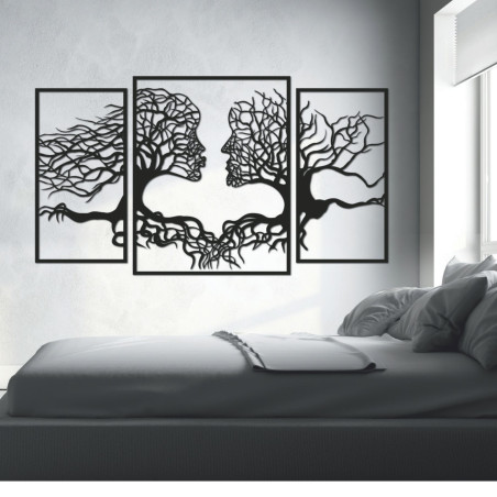 Wandbild aus Holz: Frau und Mann | HERZ