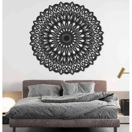 Das hölzerne Wandgemälde der Blume des Lebens ist ein Symbol für Harmonie, Einheit und die Verbundenheit von allem, was uns umgi