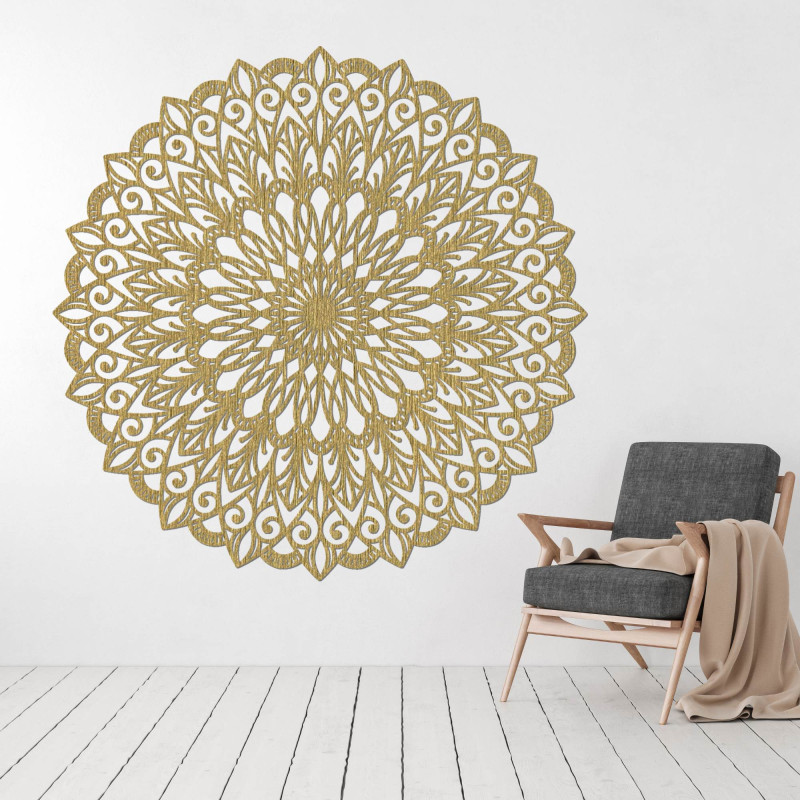 Entdecken Sie die Schönheit eines Holzmandalas, das Frieden und Harmonie in Ihr Zuhause bringen wird.