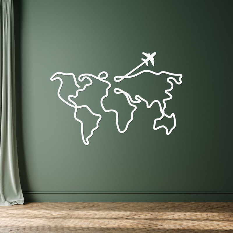 Stilvolle Weltkarte aus Holz als moderne Inneneinrichtung