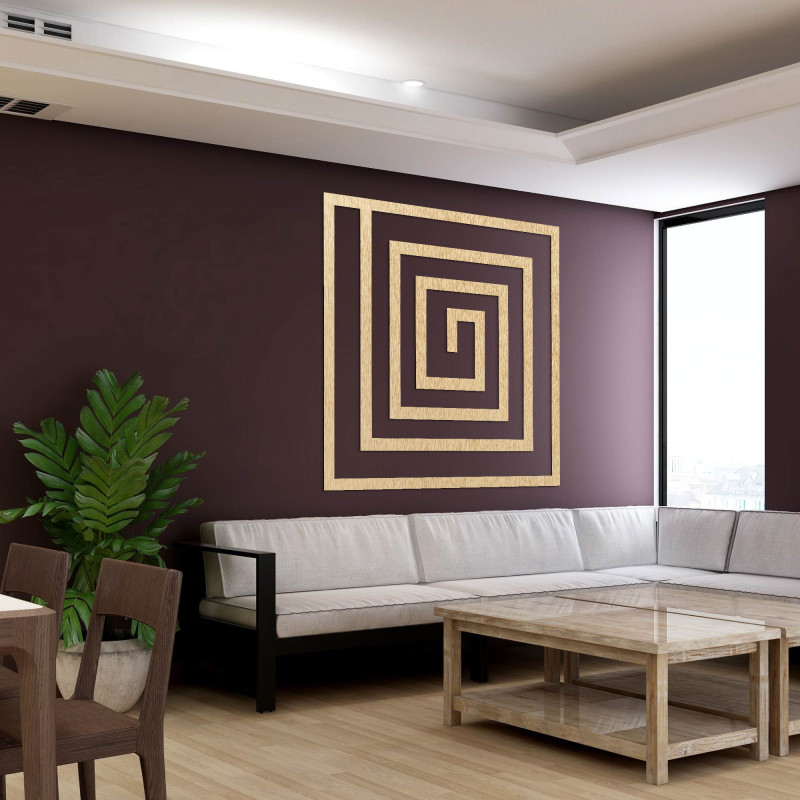 Die Dekoration besticht auf den ersten Blick durch ihren geometrischen Rhythmus, der dem Raum ein modernes und zeitloses Aussehe