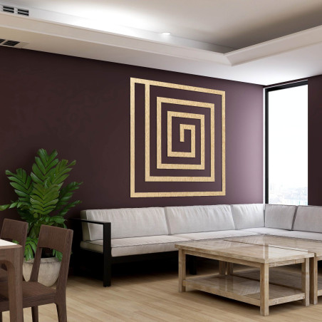 Die Dekoration besticht auf den ersten Blick durch ihren geometrischen Rhythmus, der dem Raum ein modernes und zeitloses Aussehe