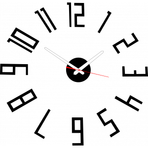 Moderne Wanduhr aus Kunststoff. Eigene Produktion, X-momo 2