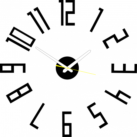 Moderne Wanduhr aus Kunststoff. Eigene Produktion, X-momo