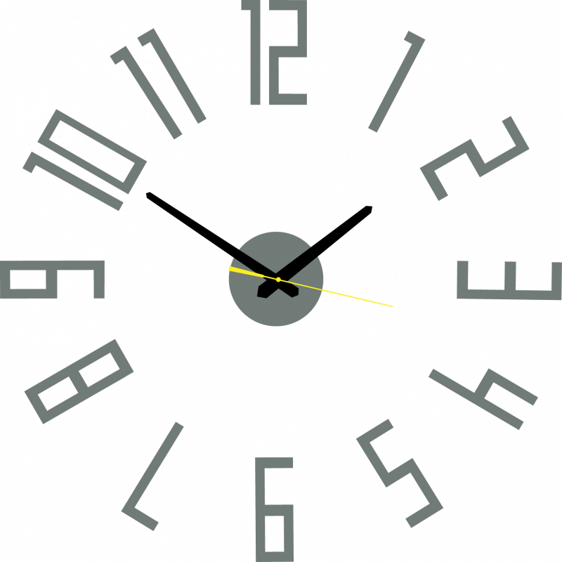 Moderne Wanduhr aus Kunststoff. Eigene Produktion, X-momo