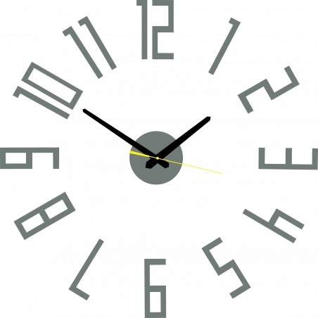 Moderne Wanduhr aus Kunststoff. Eigene Produktion, X-momo