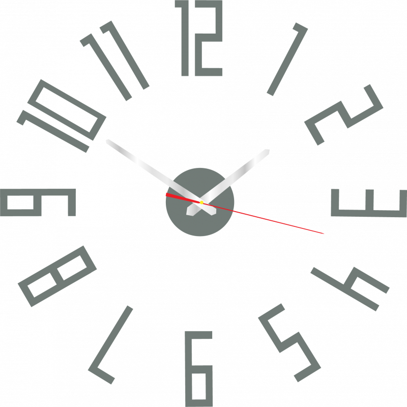 Moderne Wanduhr aus Kunststoff. Eigene Produktion, X-momo