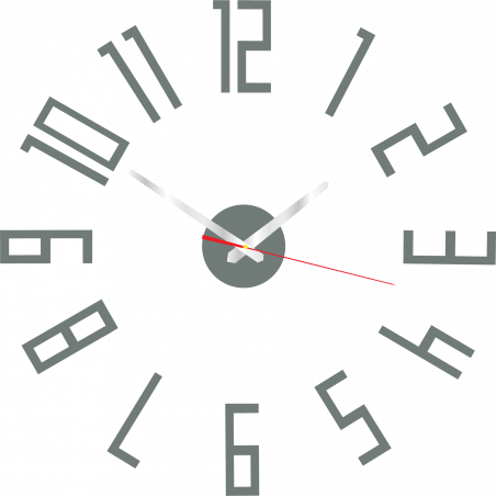 Moderne Wanduhr aus Kunststoff. Eigene Produktion, X-momo