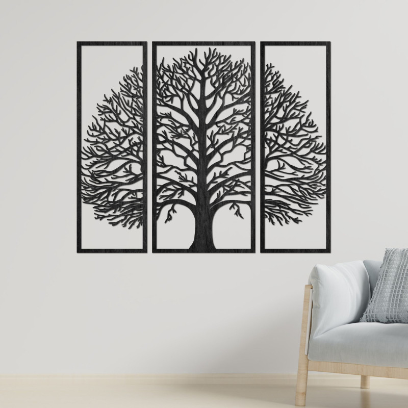 Verschönern Sie Ihr Interieur mit einem einzigartigen Baum-Triptychon. Modernes Design und hohe Qualität.