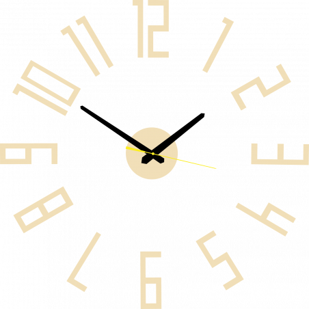 Moderne Wanduhr aus Kunststoff. Eigene Produktion, X-momo