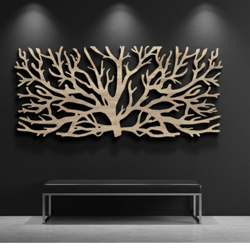 Dreiteiliges Wandbild mit modernen Baumzweigen