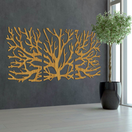 Dreiteiliges Wandbild mit modernen Baumzweigen