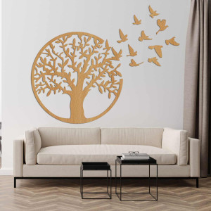 Wandbild „Lebensbaum“ aus Holz: Rustikales Wohndekor-Paneel 2
