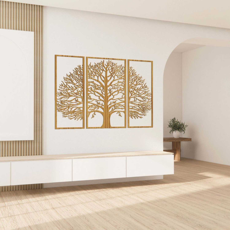 Modernes, dreiteiliges Gemälde: Baum des Lebens